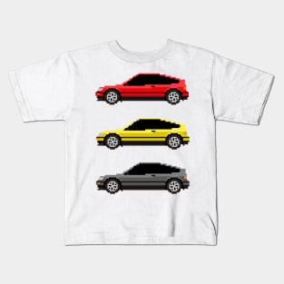 Honda CRX Combo Pixelart Kids T-Shirt